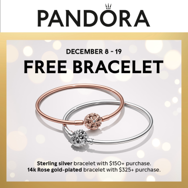 Sterling silver bracelet with $150+ purchase. 14k Rose-gold plated bracelet with $325+ purchase. icon