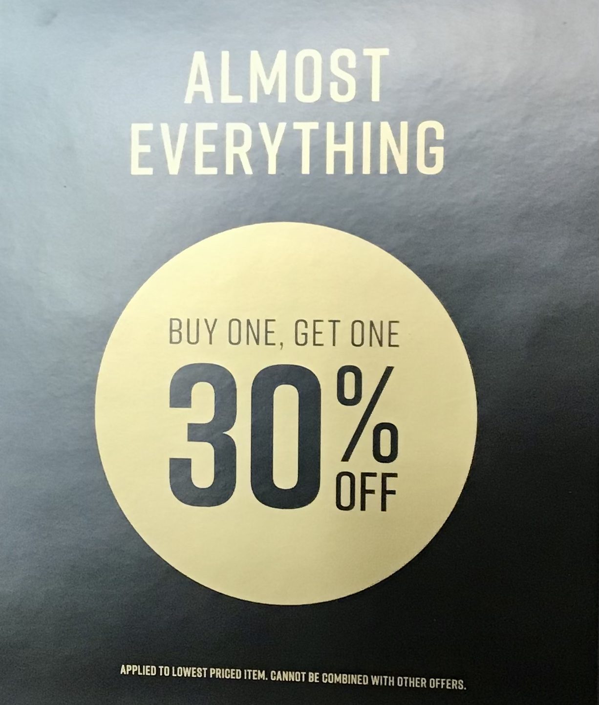 Almost Everything Buy One Get One 30% Off icon