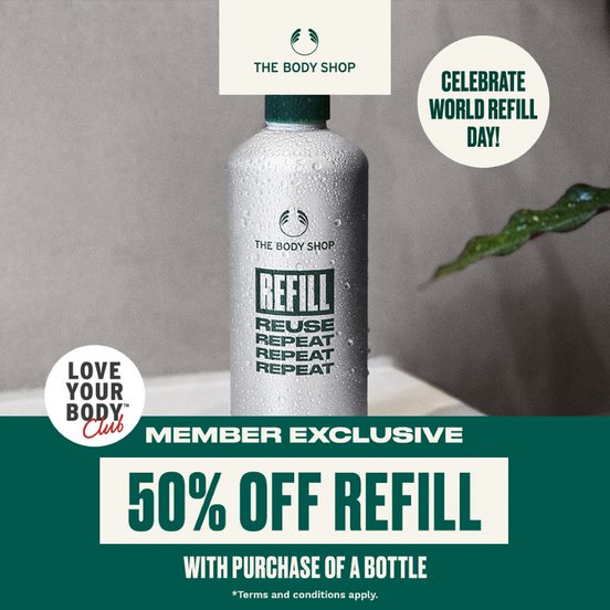 Buy a Refill Bottle and Get 50% Off your Refill icon