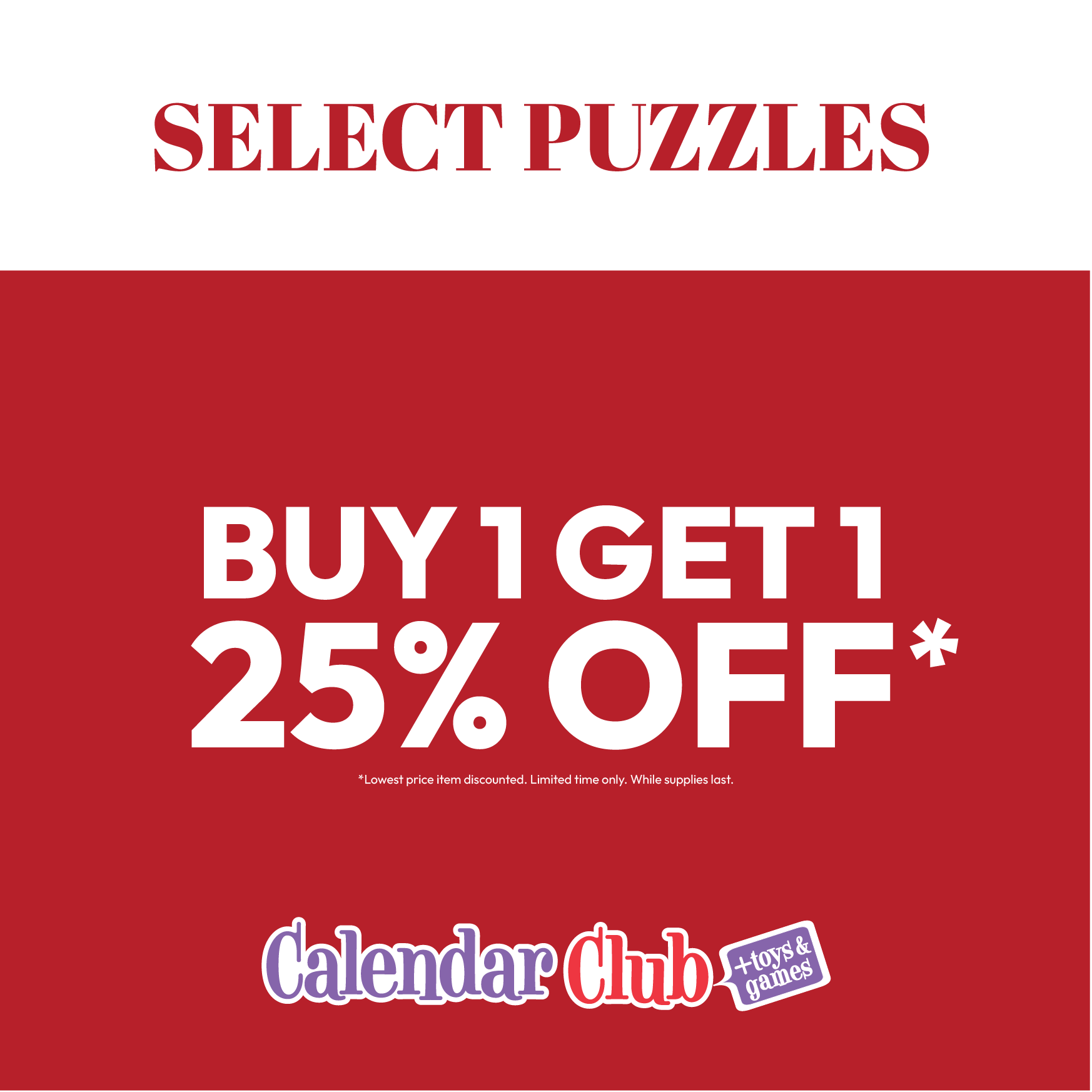 Buy One, Get One 25% Off*! icon