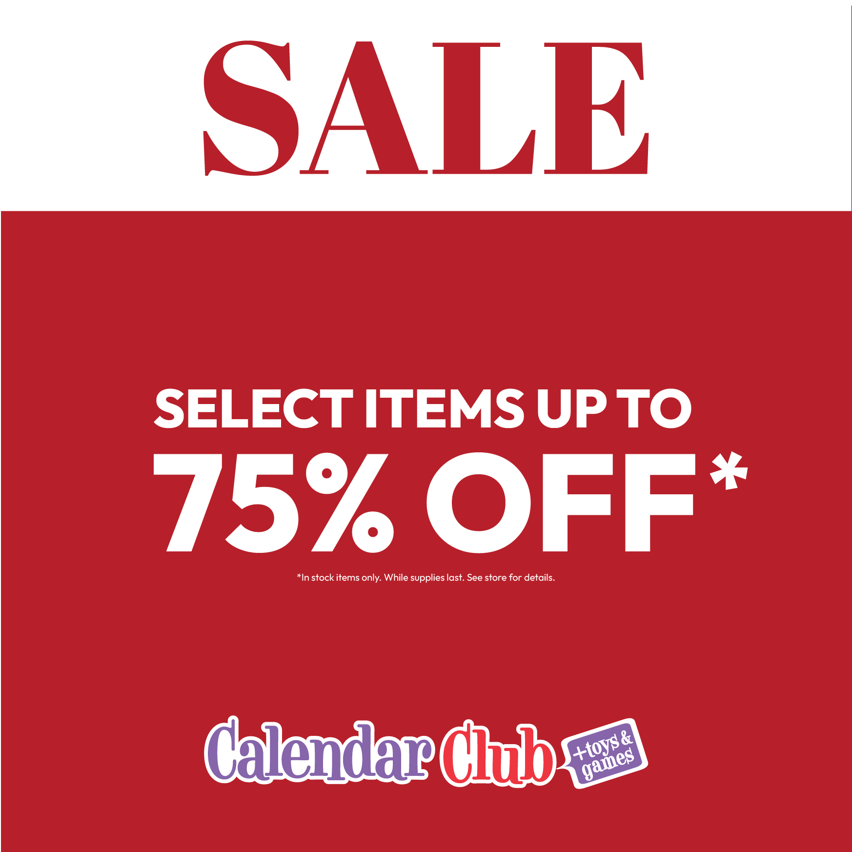 Select Items Up To 75% Off! icon