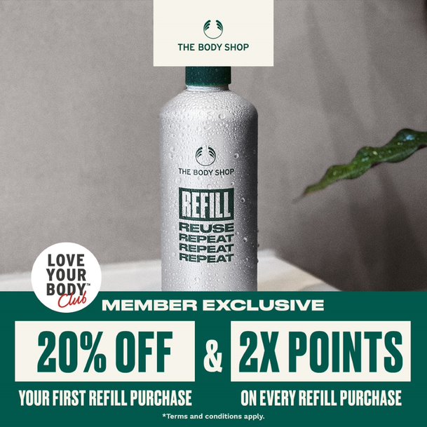 REFILL MEMBER EXCLUSIVE! 20% off your first Refill, PLUS 2x the points! icon