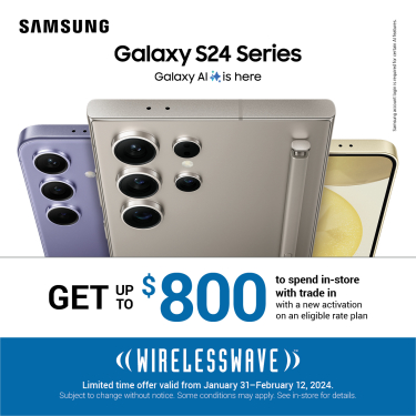 Trade in for the Samsung Galaxy S24 and get up to $800* icon