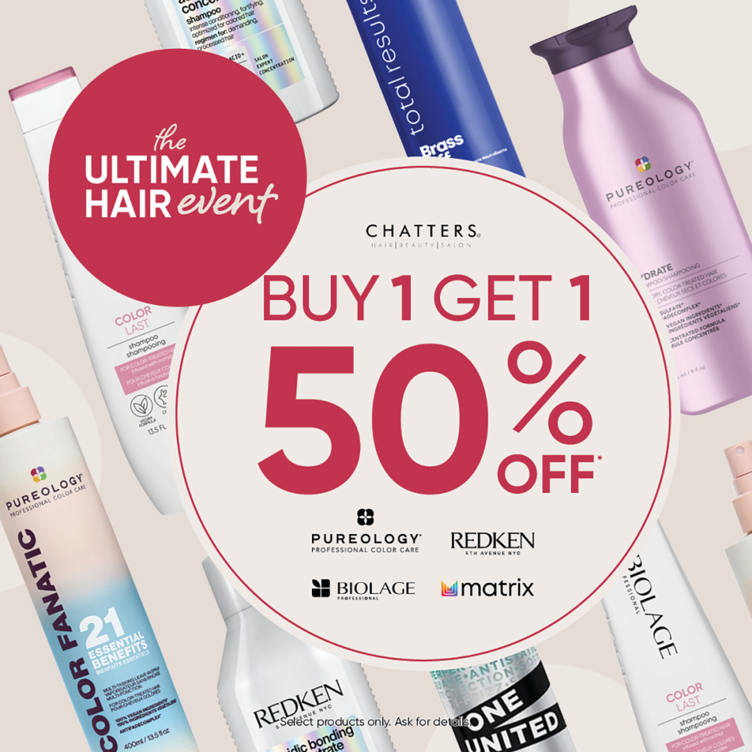 Chatters Hair Salon – Buy One Get One 50% Off Matrix, Biolage, Redken and Pureology! icon