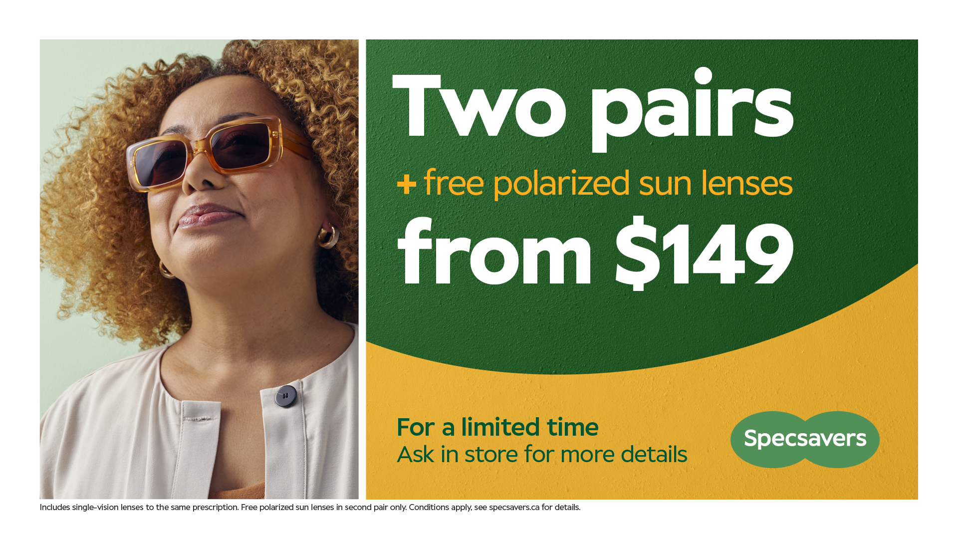 2 Pairs from $149 + Free Polarized Sunglass Lenses icon