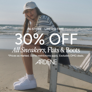 30% OFF All Sneakers, Flats &amp; Boots #ardenelove icon