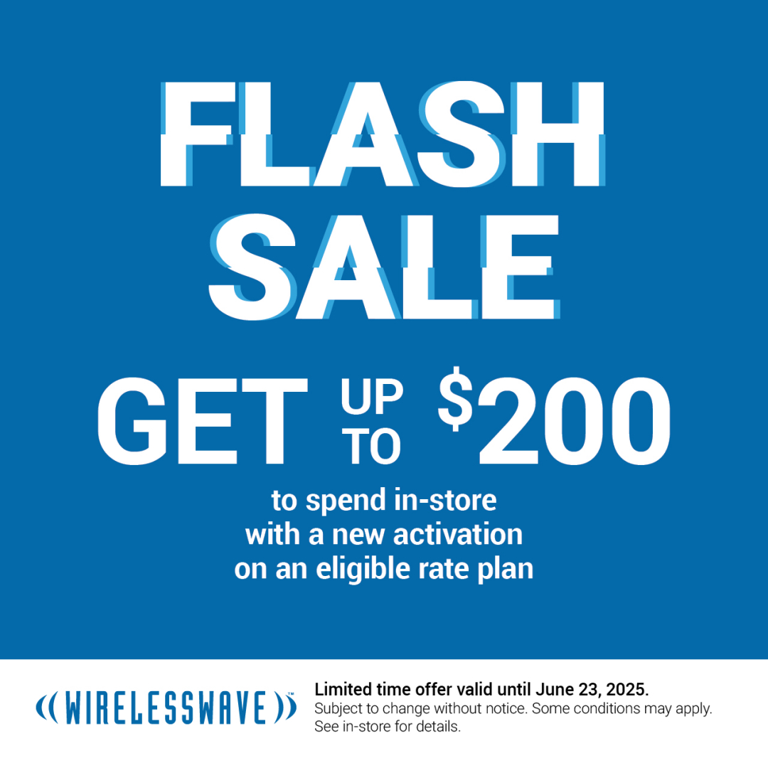 WIRELESSWAVE – Flash Sale: Get up to $200 to spend in-store* icon