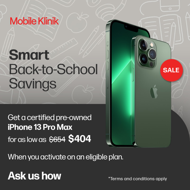 Get a certified pre-owned iPhone 13 Pro Max for as low as $404 icon
