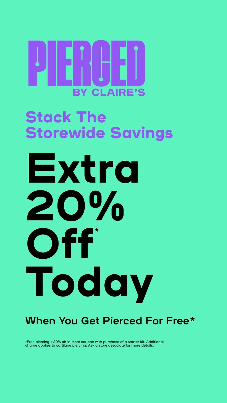 20% off EVERYTHING when you get pierced! icon