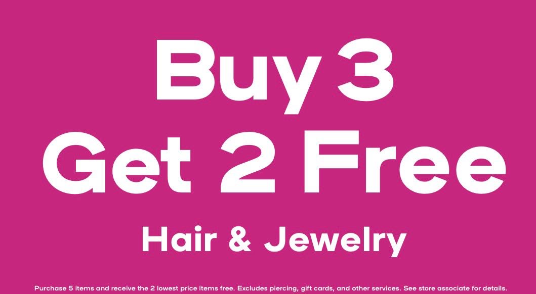 Buy 3 Get 2 Free Hair and Jewelry icon