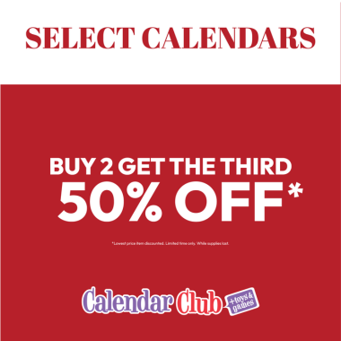 Select Calendars Buy 2 get a 3rd 50% off icon