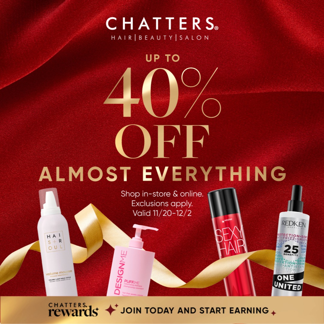 Shop up to 40% almost everything at Chatters! 🛒✨ icon