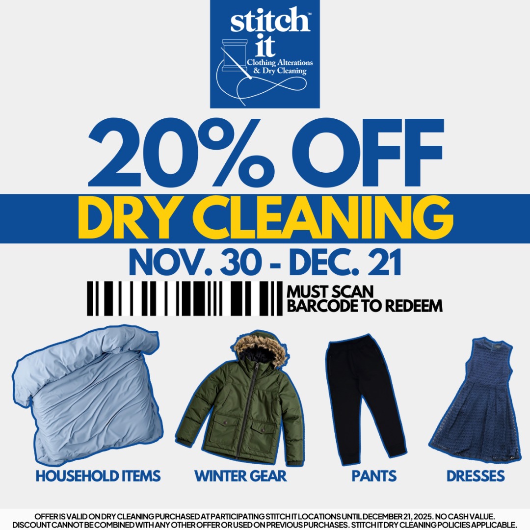 Save 20% off Dry Cleaning until December 21st! icon