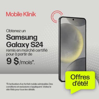 Get a certified pre-owned Samsung S24 for as low as $9/mo*. icon